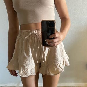 flowy tan shorts